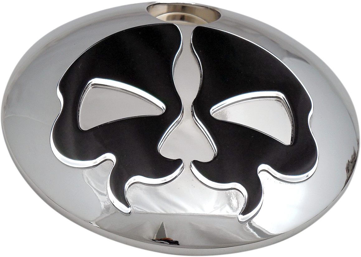 Drag Specialties Black Split Skull Gas Cap Door 2008-2024 Harley Touring FLHX