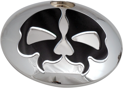 Drag Specialties Black Split Skull Gas Cap Door 2008-2024 Harley Touring FLHX