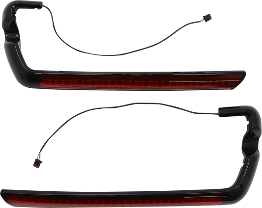 Custom Dynamics Black Lower Saddlebag Side Marker LED Lights 2014-2024 Harley FL