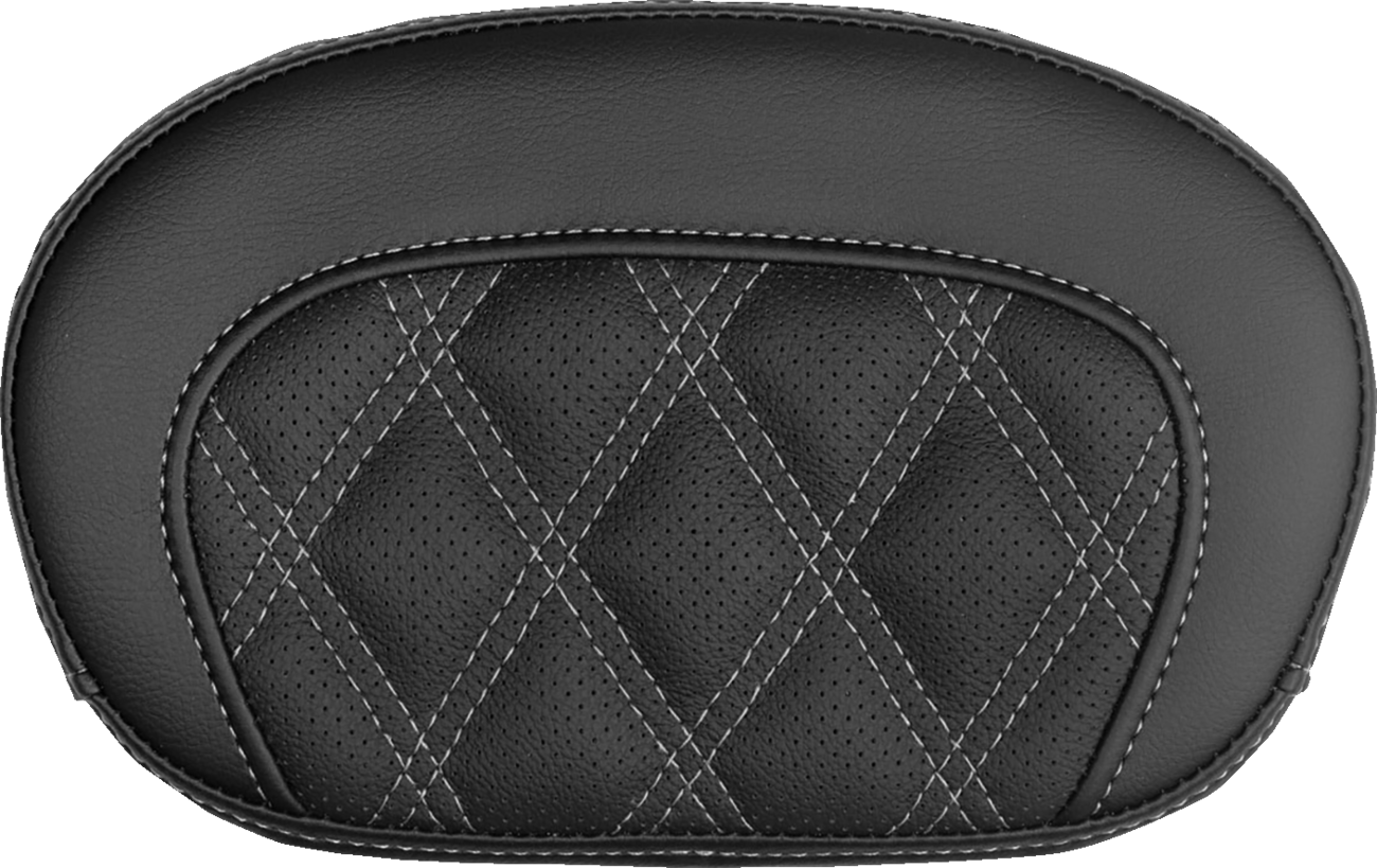 Saddlemen Mini Contour Silver Lattice Stitch Sissy Bar Backrest Pad for Harley