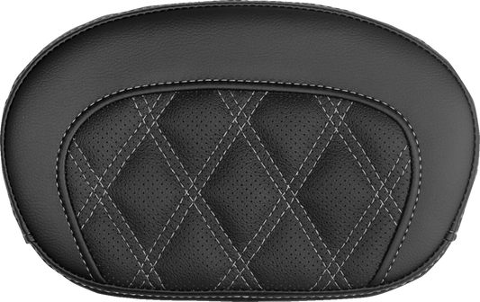 Saddlemen Mini Contour Silver Lattice Stitch Sissy Bar Backrest Pad for Harley