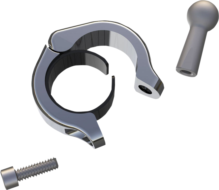 Ciro Chrome Universal Ball Mount Aluminum Clamp Kit 1-1/8"-1-1/4" Handlebars