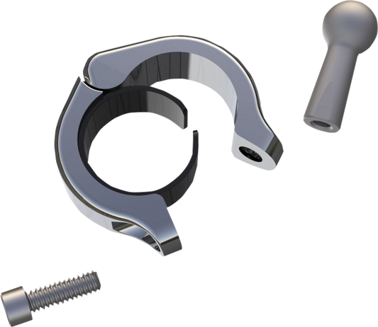 Ciro Chrome Universal Ball Mount Aluminum Clamp Kit 1-1/8"-1-1/4" Handlebars
