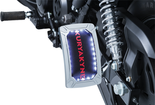 Kuryakyn 3191 Chrome Nova LED Vertical Side Mount Universal License Plate Holder