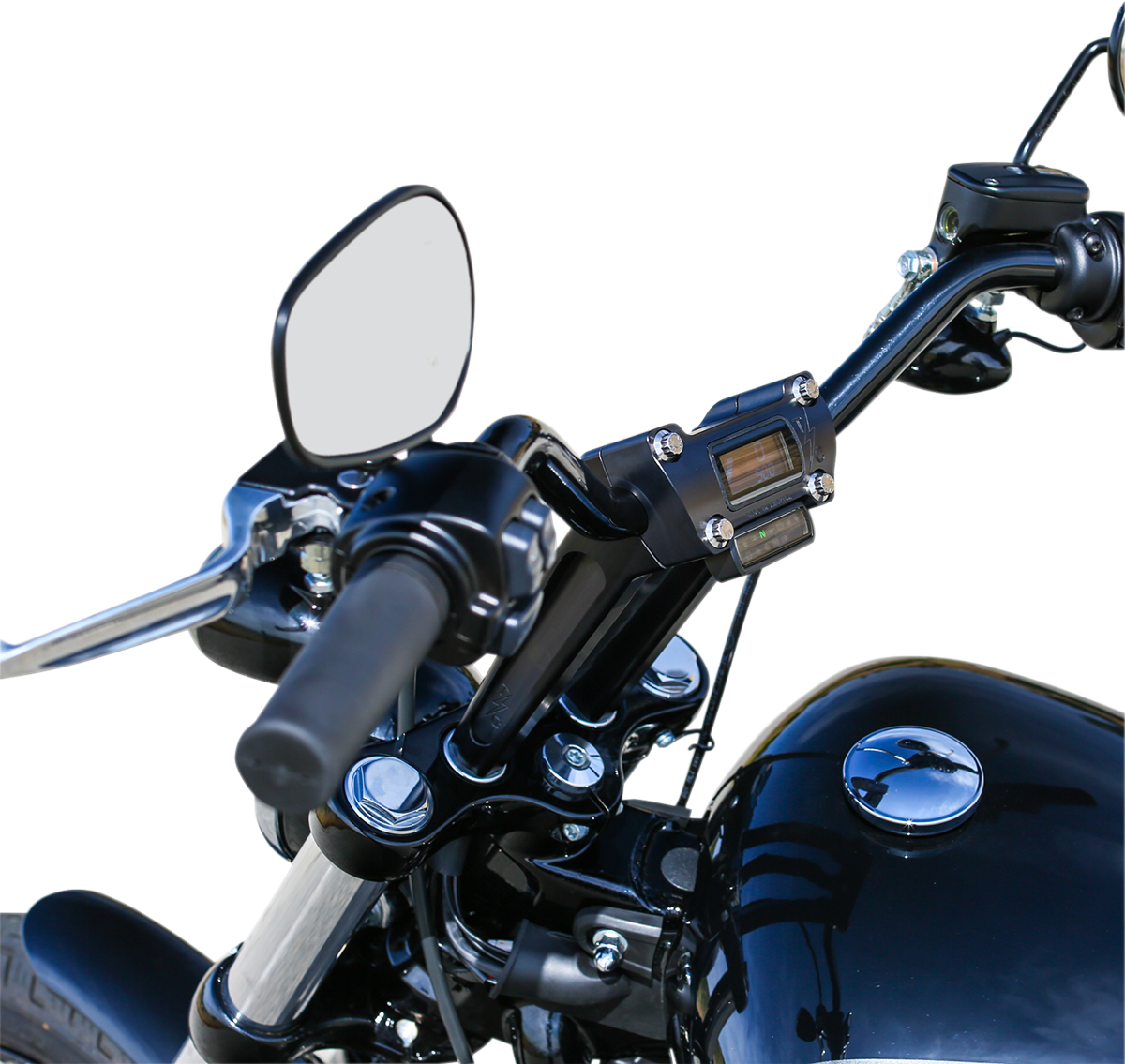 Thrashin Black 8" Straight Gauge Cutout Handlebar Risers for 2018-2025 Softail
