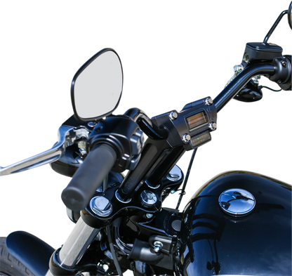 Thrashin Black 8" Straight Gauge Cutout Handlebar Risers for 2018-2025 Softail