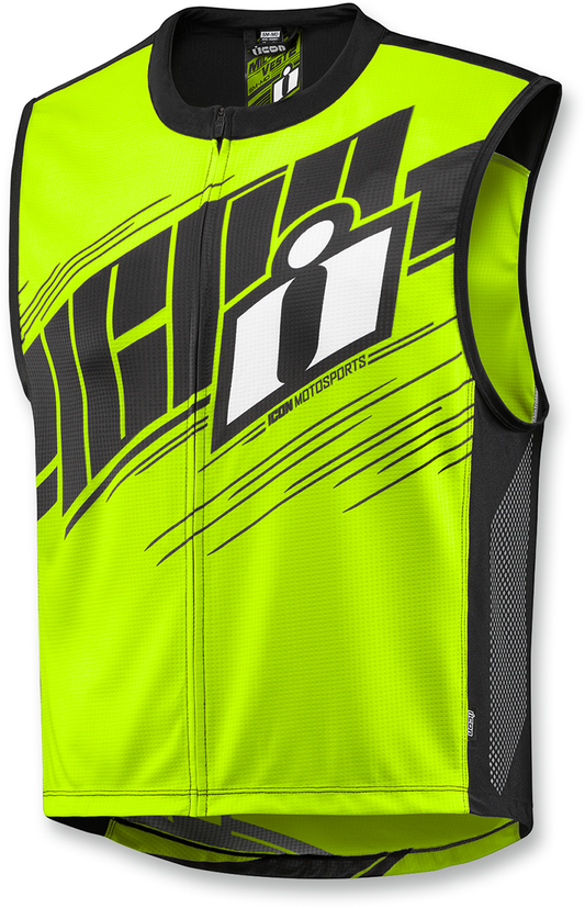 Icon Mens Yellow Mil Spec 2 Reflective Textile Motorcycle Riding Street Vest
