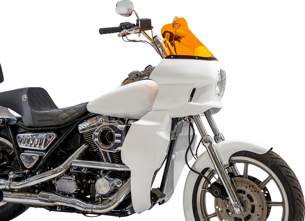 Klock Werks Kolor Flare 12.5" Orange Windshield fits Saddlemen S-RT Mini Fairing