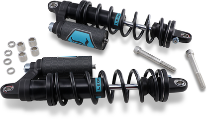 Legend Black Revo ARC Standard 13" Piggyback Rear Shocks 1999-2017 Harley Dyna