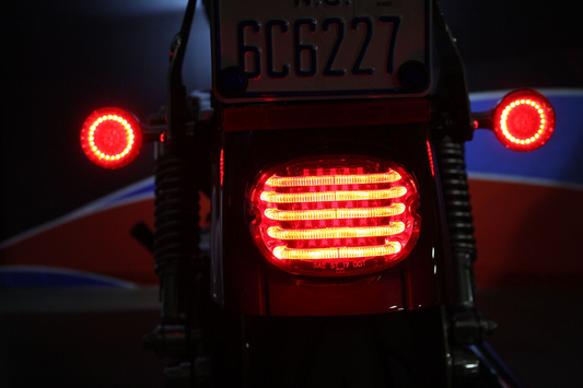 Custom Dynamics Probeam LED Smoked Lens Dual laydown Taillight 1991 2021 Harley