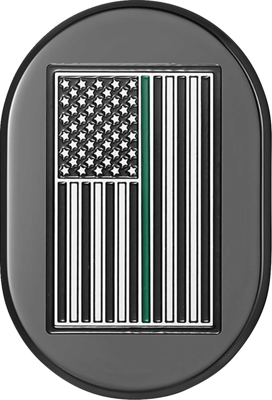 Figurati Green Line American Flag Left Antenna Insert 2009-2023 Harley Touring