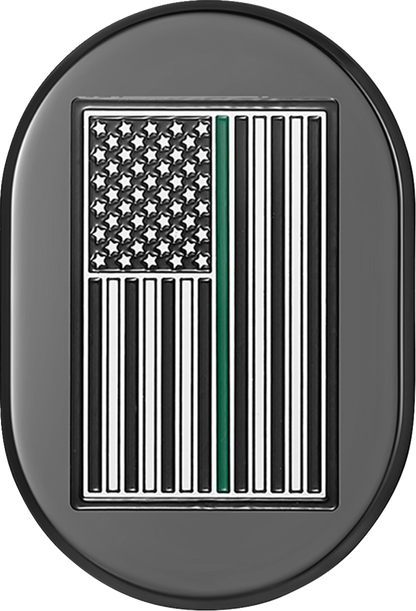 Figurati Green Line American Flag Left Antenna Insert 2009-2023 Harley Touring