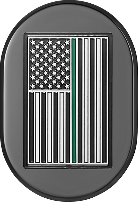 Figurati Green Line American Flag Left Antenna Insert 2009-2023 Harley Touring