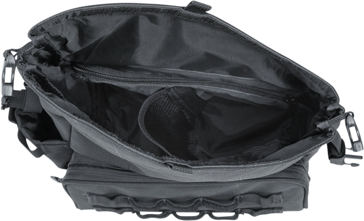 Kuryakyn 5170 Hoodrat Universal Textile Slant Motorcycle Black Swing Arm Bag