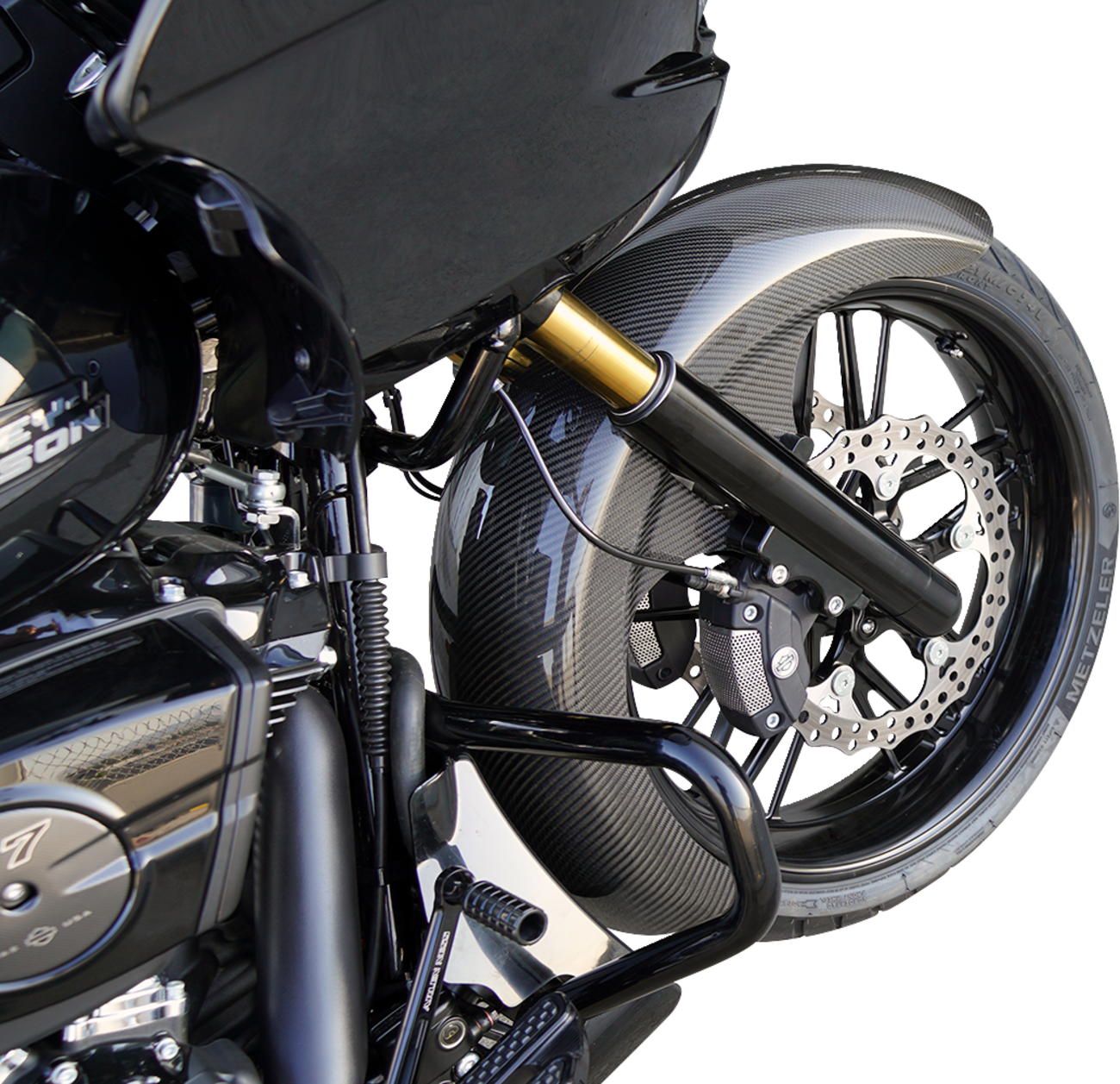 Arlen Ness Fat Wrapper 21" Carbon Fiber Front Fender for 2023-25 Harley Touring