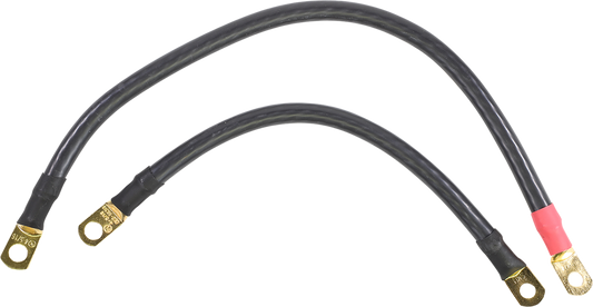 Terry Components Black 10" 15" Battery Cable Kit 91-05 Harley Davidson DYNA FXDL
