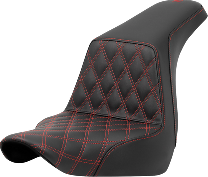 Saddlemen Step Up Red Lattice Gel Seat for 2018-25 Harley Low Rider Sport Glide
