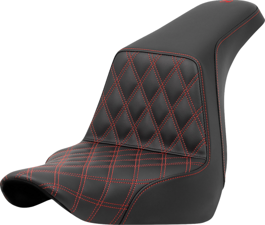 Saddlemen Step Up Red Lattice Gel Seat for 2018-23 Harley Low Rider Sport Glide
