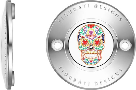 Figurati Designs Sugar Skull 2 Hole Timing Cover for 2017-2023 Harley Davidson