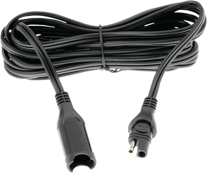 Tecmate Black 15' SAE Plug Universal Battery Pigtail Charger Extension Cable