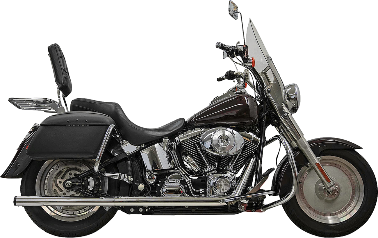 Bassani True Dual 2-2 Chrome Drag Pipe Exhaust System for 1986-17 Harley Softail