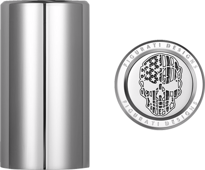 Figurati B&W Skull USA Flag Long Magnetic Docking Hardware Covers for Harley