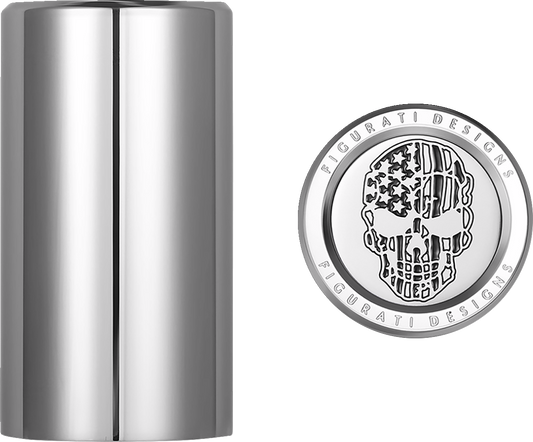 Figurati B&W Skull USA Flag Long Magnetic Docking Hardware Covers for Harley