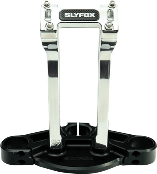 Slyfox 10" Raw Pullback 1-1/8" Clamping Handlebar Riser Kit for Harley Davidson