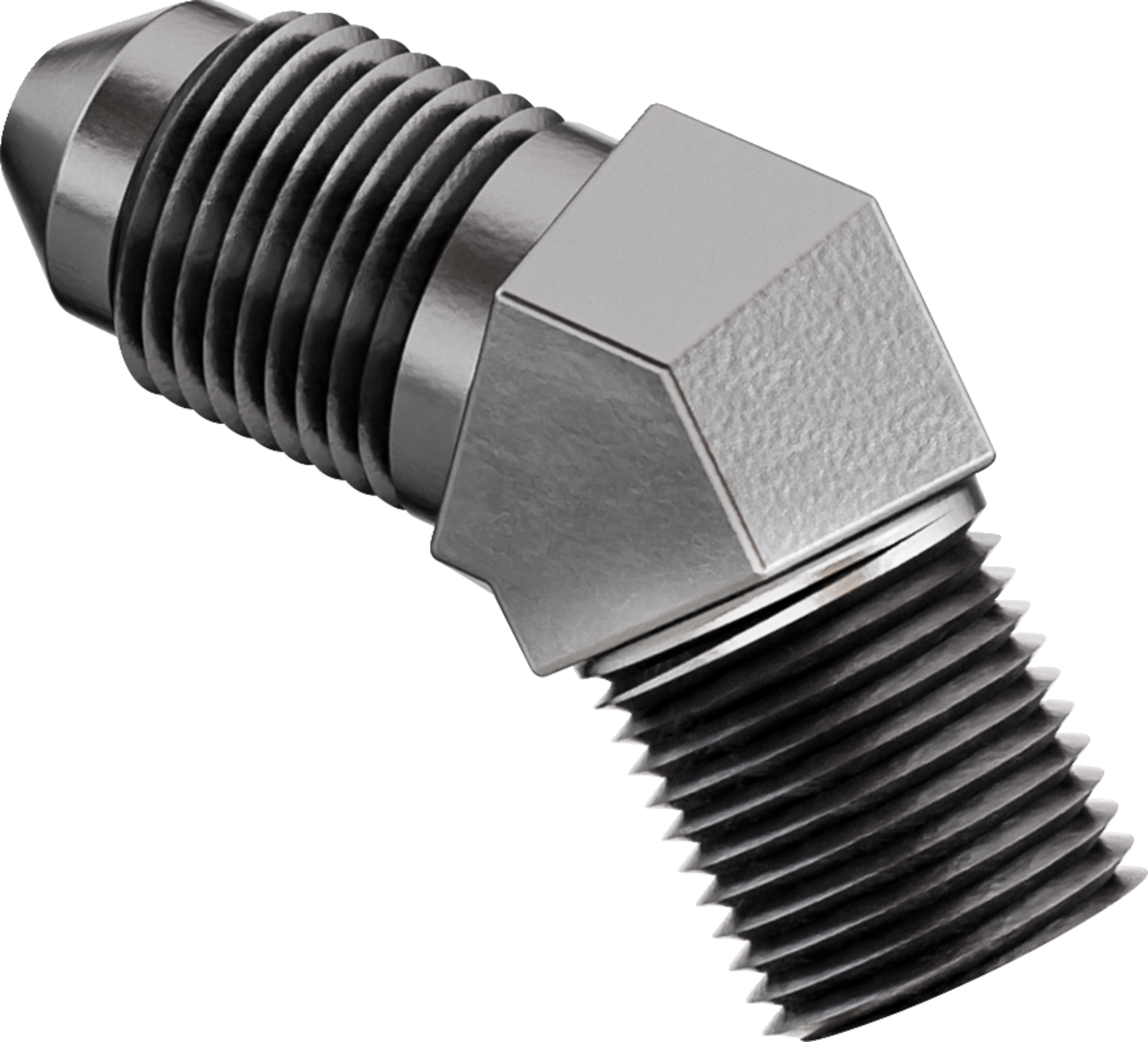 Goodridge Steel 45° AN3 to 1/8" NPT Brake Line Banjo Fitting Adapter For Harley