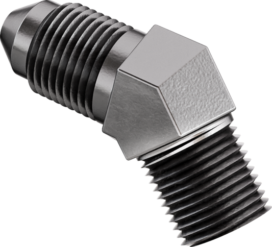 Goodridge Steel 45° AN3 to 1/8" NPT Brake Line Banjo Fitting Adapter For Harley