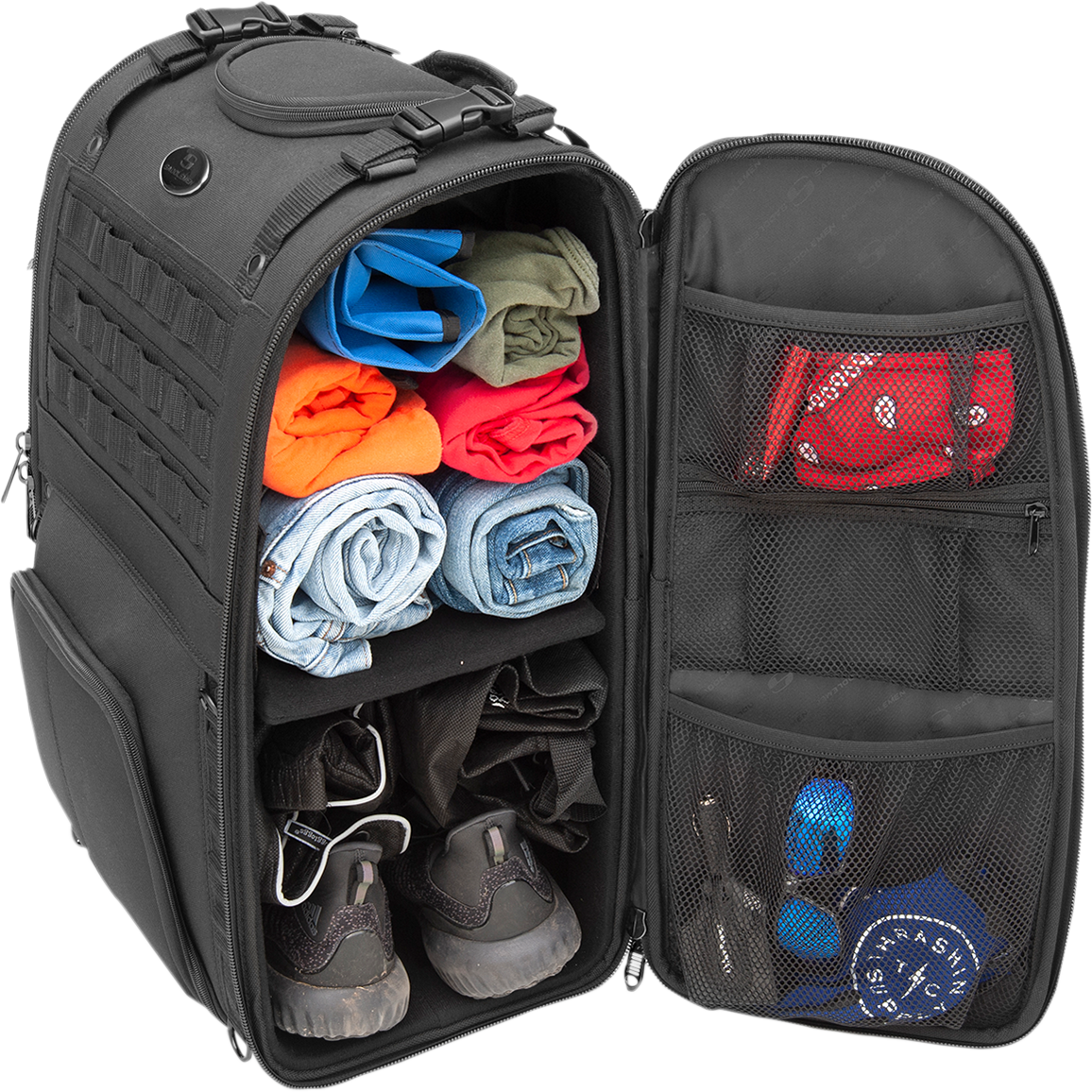 Saddlemen Black S3500 Tactical Textile Rear Sissy bar Bag Luggage for Harley