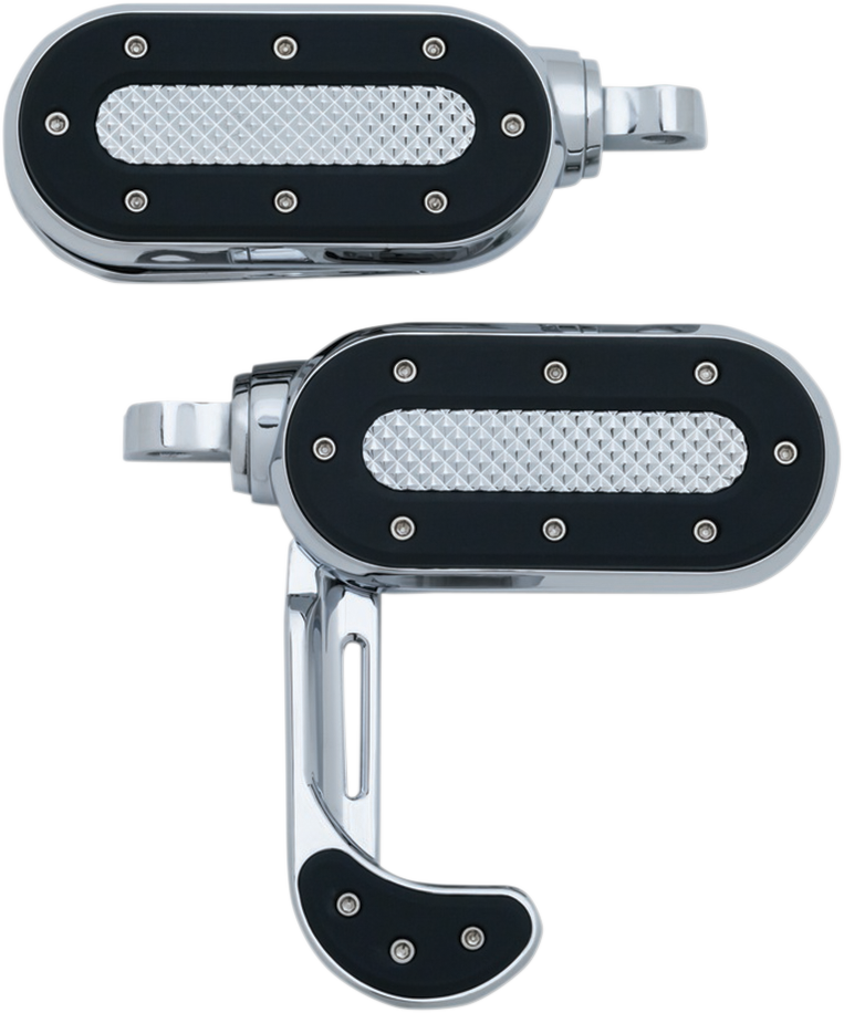 Kuryakyn 7027 Black Chrome Heavy Industry Switchblade Footpegs Touring Dyna