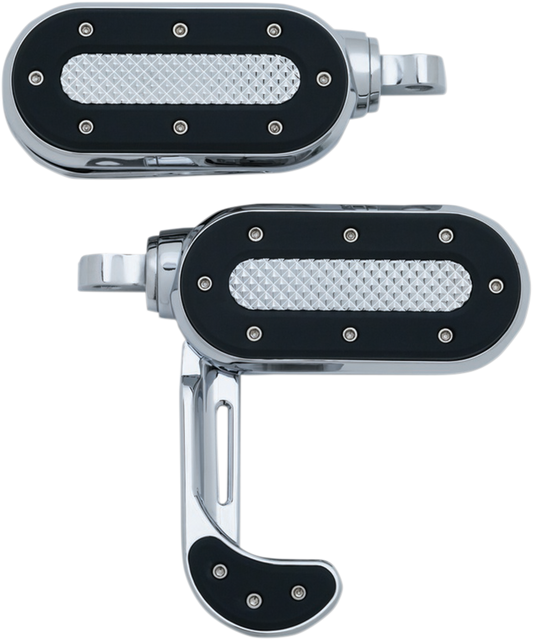 Kuryakyn 7027 Black Chrome Heavy Industry Switchblade Footpegs Touring Dyna