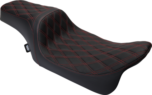 Drag Specialties Predator Red Diamond Seat fits 2008-2024 Harley Touring FLHX