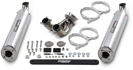 Trinity Racing Silver Stage 5 Slip on Muffler 2015-2023 Polaris RZR XP 1000 4x4