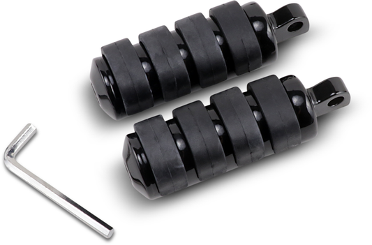 Drag Specialties Pair Black Soft Ride Motorcycle Footpegs for Harley Davidson