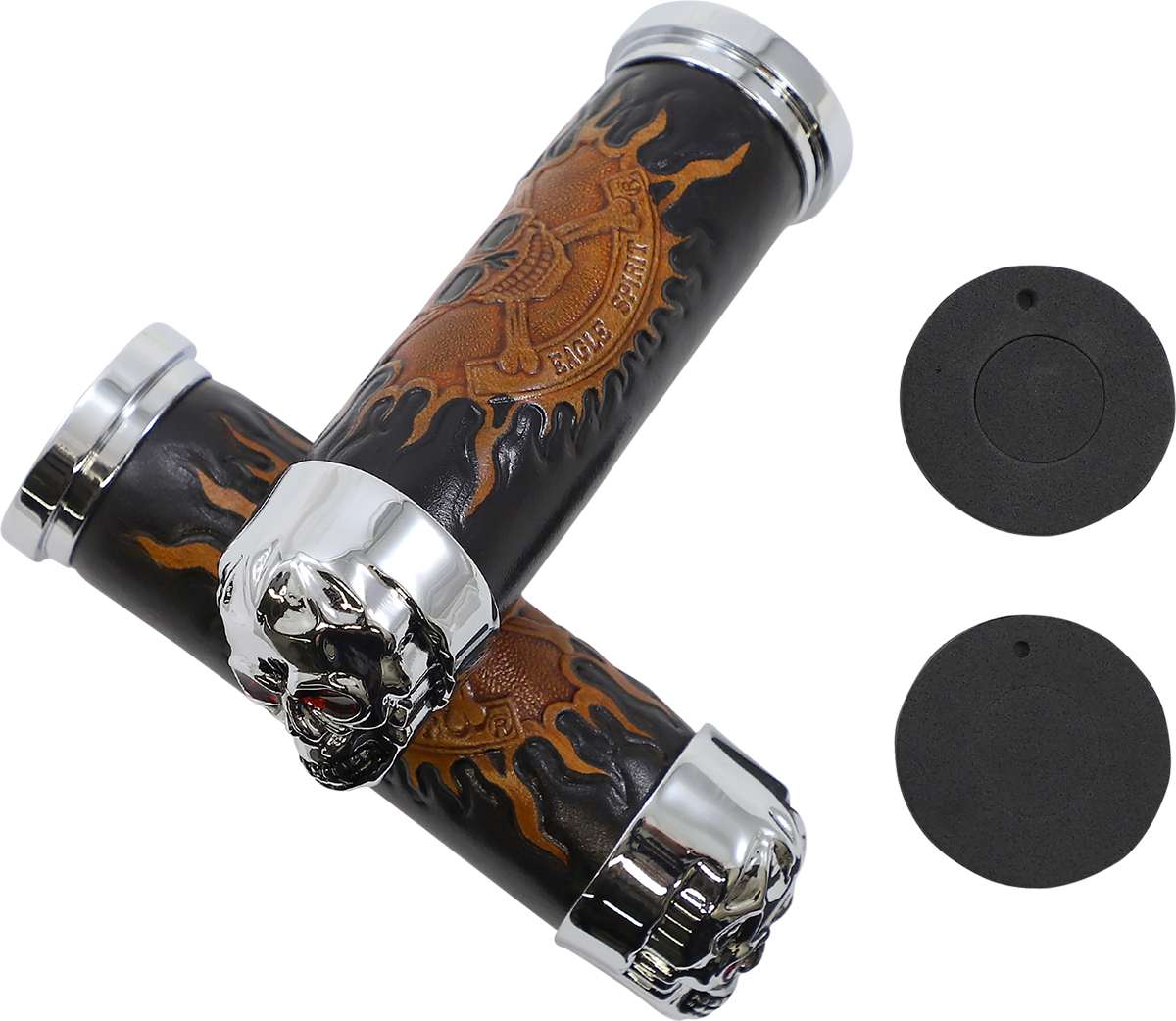 Drag Specialties Skull Hand Grips fits 1980-2022 Harley Touring Dyna Softail XL
