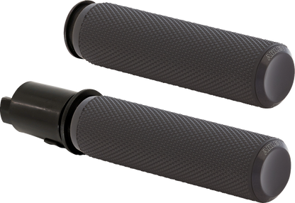 Arlen Ness Knurled Black TBW Handlebar Hand Grips for 2023-2025 Harley Touring