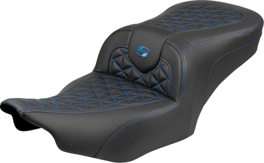 Saddlemen Roadsofa Blue Tri Gripper Seat for 2023-2025 Harley Road Street Glide