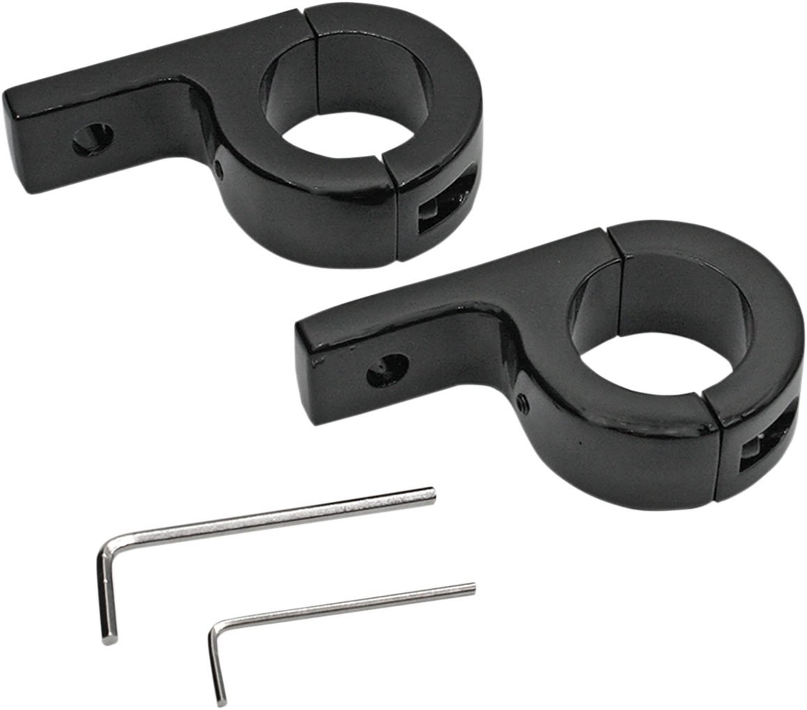 Custom Dynamics Black 1.25" Motorcycle Engine Guard lighting Mounting Brackets