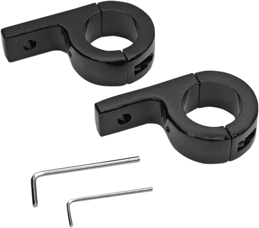 Custom Dynamics Black 1.25" Motorcycle Engine Guard lighting Mounting Brackets
