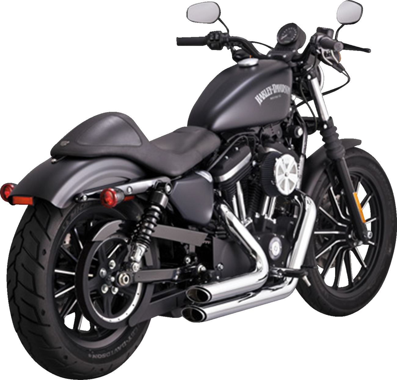 Vance & Hines Chrome Shortshots Staggered Exhaust System 14-22 Harley Sportster