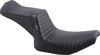 Le Pera Tailwhip Pleated Black 2-Up Seat 1982-1994 Harley FXRC FXRS FXR FXRDG