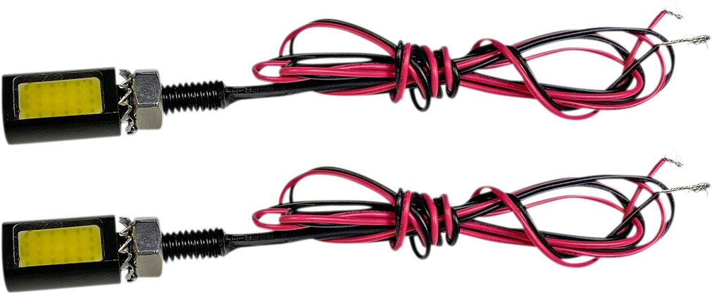 Custom Dynamics Black Pair White LED License Plate Tag Bolt Lights for Harley