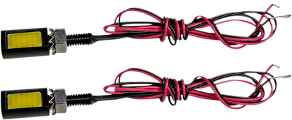 Custom Dynamics Black Pair White LED License Plate Tag Bolt Lights for Harley