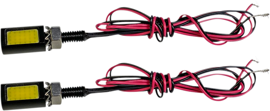 Custom Dynamics Black Pair White LED License Plate Tag Bolt Lights for Harley