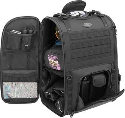 Saddlemen Black S3500 Tactical Textile Rear Sissy bar Bag Luggage for Harley