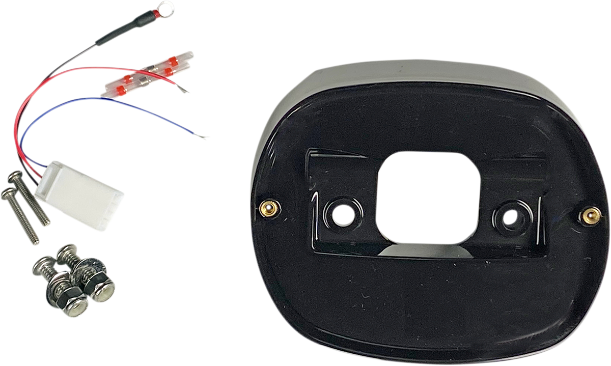 Custom Dynamics Matte Black Rear Taillight Base Plate 1973-1998 Harley Davidson