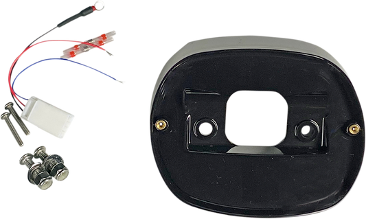 Custom Dynamics Matte Black Rear Taillight Base Plate 1973-1998 Harley Davidson