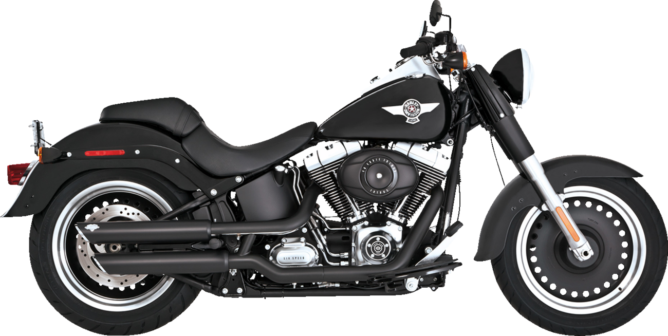 Vance & Hines Twin Slash 3" Black Slip On Mufflers 2007-2009 Harley Softail FLST